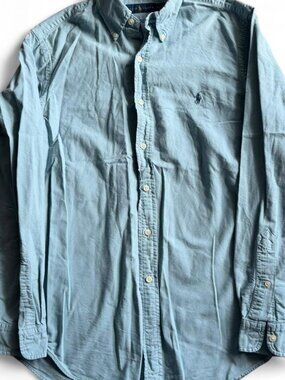 Polo Ralph Lauren Oxford Shirt Men's Medium Blue Long Sleeve Button Down Pony